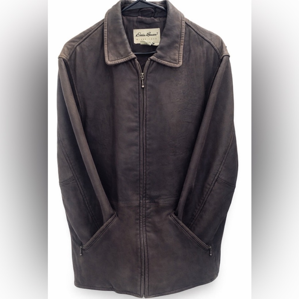 Eddie Bauer Women’s Genuine Leather Jacket Brown Medium
